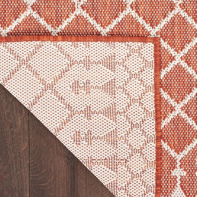 Nourison Home Positano Terracotta 2' x 6' Area Rug - Easy Clean, Non Shedding, Bed Room, Living Room, Dining Room, Kitchen (6' Runner)