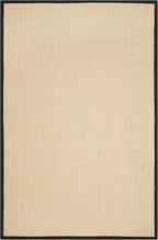 SAFAVIEH Area Rug 6x9 - Natural Fiber Collection - Maize & Black, Sisal, Woven Design with Border (NF141A)