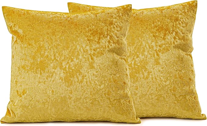 NiNi ALL Decorative Throw Pillow Covers Velvet 26x26 Inch Pack of 2 Gold Cushion Covers Soft for Couch Sofa Bedroom Living Room Outdoor