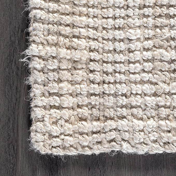 Nuloom Ashli Hand Woven, Off-White, 4' x 6', Farmhouse, Jute, Soft and Textured, High Traffic, Stain Resistant, Easy Clean, Durable Area Rug for Bedroom, Living Room, Dining, Den, Foyer, Entryway