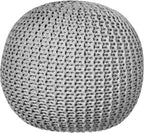 Urban Lifestyle Round Knit Pouf, Light Grey