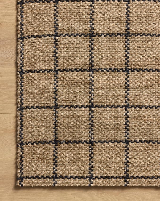Loloi Chris Loves Julia Fletcher Collection FLE-01 Natural/Black 8'-6" x 11'-6", .37" Pile Height, Area Rug