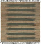 SAFAVIEH Natural Fiber Collection Area Rug - 7' Square, Natural & Green, Handmade Jute & Cotton, Ideal for Living Room, Bedroom, Dining Space (NF124Y)