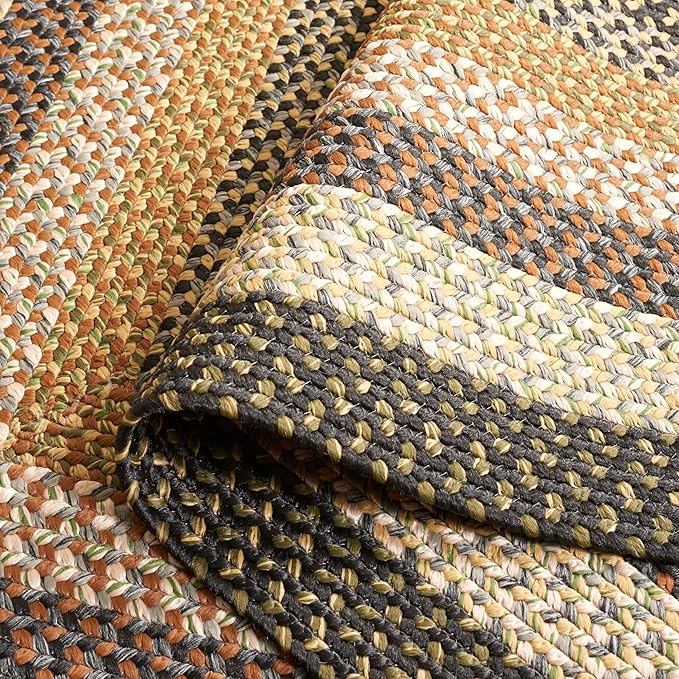 SAFAVIEH Washable Rug Outdoor Braided Collection - 10' x 14', Multi, Handmade & Reversible, Non-Shedding & Easy to Clean, Ideal for Patio, Backyard, Deck, Mudroom (BRD308A)