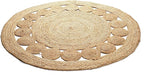 Savi Home Round Jute Area Rug Handwoven- 8 feet Round- Natural Beige - Rustic Vintage Beige Braided Reversible Rug- Eco Friendly Rugs for Farmhouse, Bedroom, Kitchen, Living Room