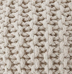 REDEARTH · Round Pouf Ottoman - Cable Knitted Boho Poof - Home Décor Cord Pouffe Handmade Circular Footrest for Living Room - Bedroom - Kids Bedroom - 100% Cotton Pouf (18" x 18" x 14") - Ivory
