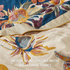 Boho Throw Blanket for Couch Sofa Bed, 100% Cotton Woven Quilt with Tassel 60”x80”, Super Soft Muslin Blanket with Floral Printed, Decorative Reversible Bed Blanket/Cover for All Seasons