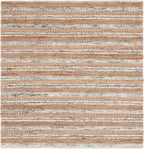 SAFAVIEH Natura Collection Area Rug - 6' Square, Natural & Brown, Rustic Farmhouse Design, Handmade Wool & Jute, Ideal for The Living Room, Bedroom, Dining Room (NAT501T-6SQ)