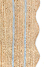 Wave Scalloped Natural Jute Runner, Gray (2'6"x18'): Boho Farmhouse Entryway Scallop Rug