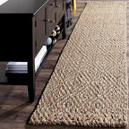 SAFAVIEH Natural Fiber Collection Runner Rug - 2'3" x 12', Natural & Natural, Handmade Jute, Ideal for High Traffic Areas in Living Room, Bedroom (NF181A)