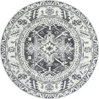 SAFAVIEH Vintage Hamadan Collection Area Rug - 6'7" Round, Grey & Ivory, Traditional Persian Design, Non-Shedding & Easy to Clean, Ideal for Living Room, Bedroom, Dining Space (VTH211G)