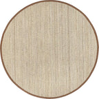 Nuloom Elijah Brown/Natural, 4' Round, Basketweave, Seagrass, Soft and Textured, High Traffic, Stain Resistant, Easy Clean, Durable Area Rug for Bedroom, Living Room, Dining, Den, Foyer, Entryway