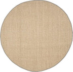 SAFAVIEH Area Rug 10' Round - Natural Fiber Collection - Large - Natural & Grey, Seagrass, Basketweave Pattern with Border (NF114P)