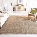 SAFAVIEH Area Rug 11x15 - Natural Fiber Collection - Large - Natural & Grey, Handmade Jute, Farmhouse Style, Chunky Textured Thick Pile (NF447M)