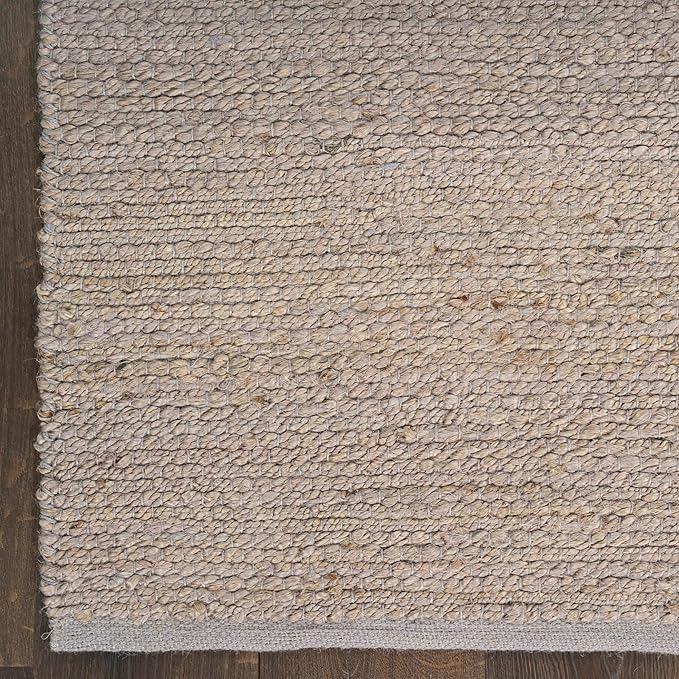 Nourison Home Natural Jute Grey 2' x 3' Area Rug - Easy Clean, Non Shedding, Bed Room, Living Room, Dining Room, Kitchen (2' x 3')