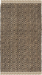 SAFAVIEH Natural Fiber Collection Area Rug - 6' x 9', Brown & Natural, Handmade Boho Diamond Tassel Jute, Ideal for High Traffic Areas in Living Room, Bedroom (NF266E)