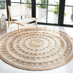 SAFAVIEH Natural Fiber Round Collection 10' Round Ivory NF169B Handmade Boho Charm Farmhouse Jute Area Rug
