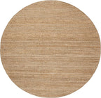 SAFAVIEH Natural Fiber Collection Area Rug - 6' Round, Natural & Light Grey, Handmade Tassel Jute, Ideal for High Traffic Areas in Living Room, Bedroom (NF550A)