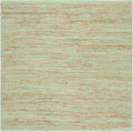 SAFAVIEH Cape Cod Collection Area Rug - 6' Square, Green & Natural, Handmade Jute & Cotton, Ideal for Living Room, Bedroom, Dining Space (CAP236Y)