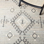 SAFAVIEH Kilim Collection Area Rug - 7' Square, Blue & Black, Flat Weave Jute Design, Ideal for High Traffic Areas in Living Room, Bedroom (KLM762M)