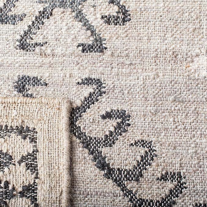 SAFAVIEH Kilim Collection Accent Rug - 4' x 6', Grey & Black, Handmade Flat Weave Jute, Ideal for High Traffic Areas in Entryway, Living Room, Bedroom (KLM762F)