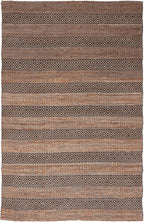 SAFAVIEH Natural Fiber Collection Area Rug - 5' x 8', Charcoal & Natural, Handmade Boho Farmhouse Rustic Jute & Cotton, Ideal for High Traffic Areas in Living Room, Bedroom (NFB653H)
