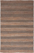 SAFAVIEH Natural Fiber Collection Area Rug - 6' x 9', Charcoal & Natural, Handmade Boho Farmhouse Rustic Jute & Cotton, Ideal for High Traffic Areas in Living Room, Bedroom (NFB653H)