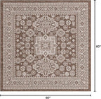 Rugs.com Outdoor Aztec Collection Rug – 5 Ft Square Brown Flatweave Rug Perfect for Living Rooms, Kitchens, Entryways