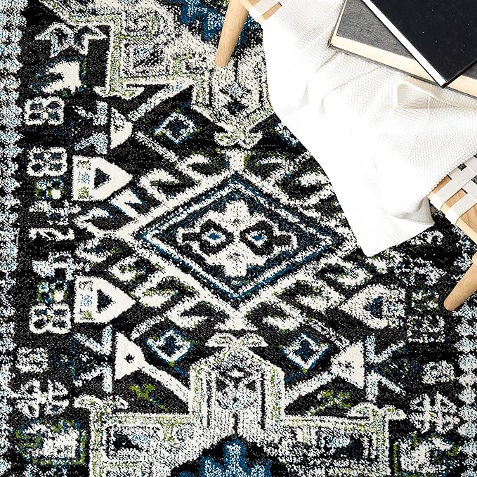 SAFAVIEH Vintage Hamadan Collection Area Rug - 10'6" x 14', Dark Grey & Ivory, Traditional Persian Design, Non-Shedding & Easy to Clean, Ideal for Living Room, Bedroom, Dining Space (VTH211H)