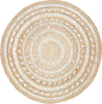 SAFAVIEH Natural Fiber Round Collection 9' Round Ivory NF169B Handmade Boho Charm Farmhouse Jute Area Rug