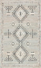 SAFAVIEH Kilim Collection Accent Rug - 4' x 6', Blue & Black, Flat Weave Jute Design, Ideal for High Traffic Areas in Entryway, Living Room, Bedroom (KLM762M)