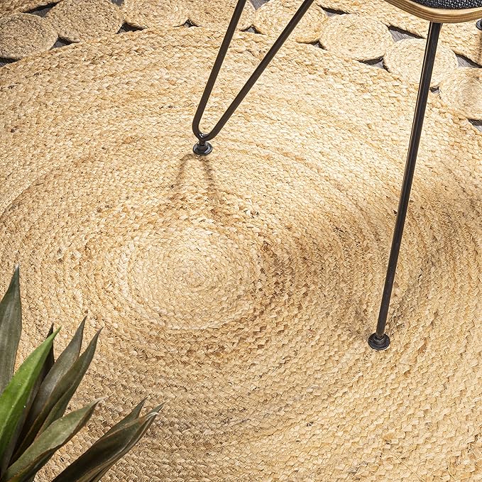 JONATHAN Y Bodhi Jute Hippie Circle Natural 7' Round Indoor Area Rug, Natural-Fibers, Geometric, Easy-Cleaning for Living Room, Bedroom, Kitchen, Pet Friendly, Non-Shedding (RNF104A-7R)