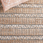 SAFAVIEH Natural Fiber Collection Area Rug - 6' x 9', Olive & Natural, Handmade Flat Weave Stripe Jute & Cotton Jute, Ideal for High Traffic Areas in Living Room, Bedroom (NFB655X)