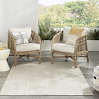 Nourison Home Courtyard Ivory Silver 4' x 6' Area Rug - Easy Clean, Non Shedding, Bed Room, Living Room, Dining Room, Kitchen (4' x 6')