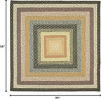 SAFAVIEH Washable Rug Outdoor Braided Collection - 8' Square, Multi, Handmade & Reversible, Non-Shedding & Easy to Clean, Ideal for Patio, Backyard, Mudroom (BRD308A)