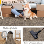 2x3 Washable Area Rug for Entryway Kitchen Vintage Brown Non Slip Low Pile Door Mat Traditional Retro Soft Small Carpet for Bathroom Bedroom Indoor Entrance Dorm