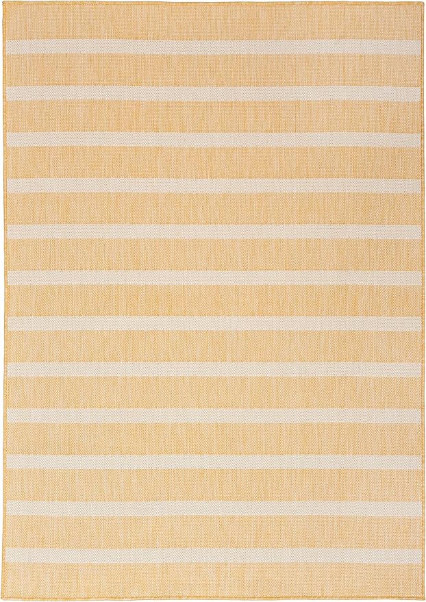 Nourison Home Positano Yellow Ivory 5' x 7' Area Rug - Easy Clean, Non Shedding, Bed Room, Living Room, Dining Room, Kitchen (5' x 7')