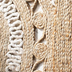 SAFAVIEH Natural Fiber Collection Area Rug - 5' Round, Ivory & Natural, Handmade Boho Charm Farmhouse Jute, Ideal for High Traffic Areas in Living Room, Bedroom (NF169B)