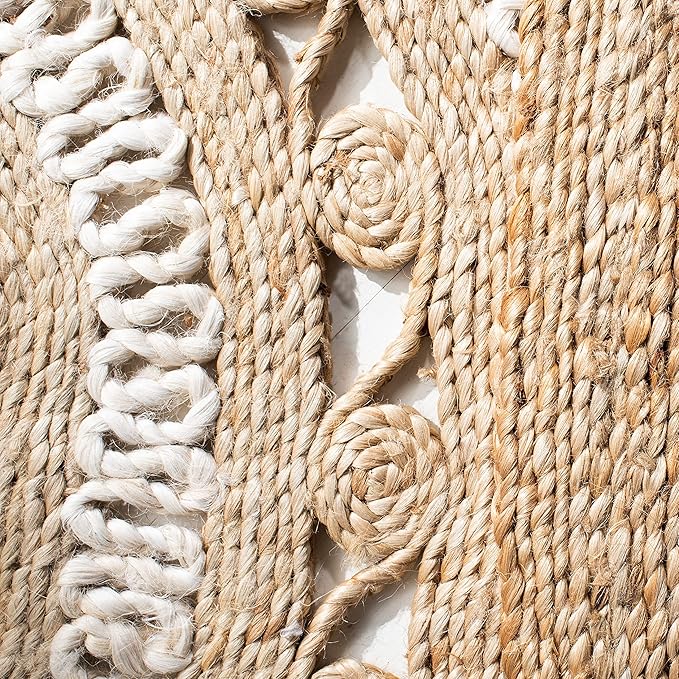 SAFAVIEH Natural Fiber Round Collection 3' Round Ivory NF169B Handmade Boho Charm Farmhouse Jute Area Rug