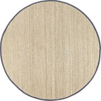 Nuloom Elijah Dark Grey/Natural, 8' Round, Basketweave, Seagrass, Soft and Textured, High Traffic, Stain Resistant, Easy Clean, Durable Area Rug for Bedroom, Living Room, Dining, Den, Foyer, Entryway