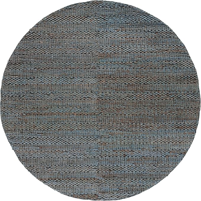 SAFAVIEH Natural Fiber Collection Area Rug - 6' Round, Grey, Handmade Jute, Braided Woven Design, Ideal for Living Room, Bedroom (NF212G)