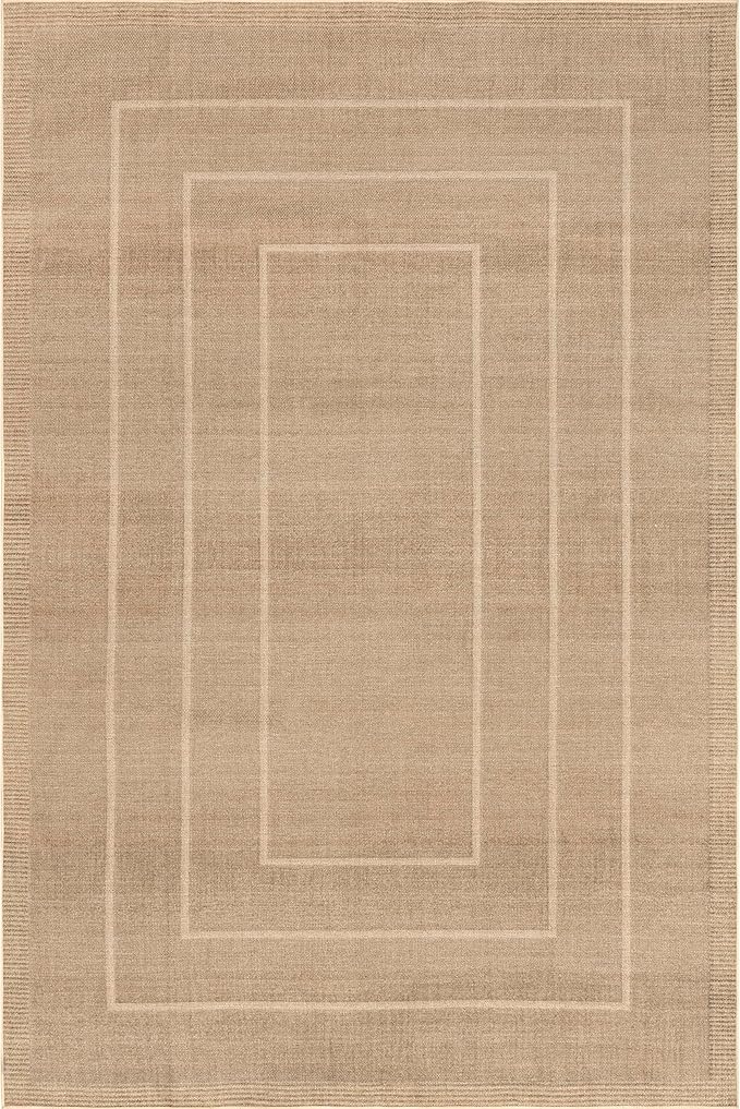 Nuloom Madie Natural/Ivory, 4' x 6', Recycled PET, Soft and Textured, High Traffic, Stain Resistant, Easy Clean, Durable, Machine Washable Area Rug for Bedroom, Living Room, Dining, Foyer, Entryway