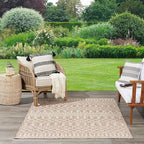 Nourison Home Positano Beige 5' x 7' Area Rug - Easy Clean, Non Shedding, Bed Room, Living Room, Dining Room, Kitchen (5' x 7')
