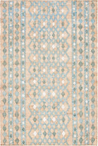 SAFAVIEH Kilim Collection Area Rug - 5' x 8', Natural & Blue, Flat Weave Jute Design, Ideal for High Traffic Areas in Living Room, Bedroom (KLM759M)