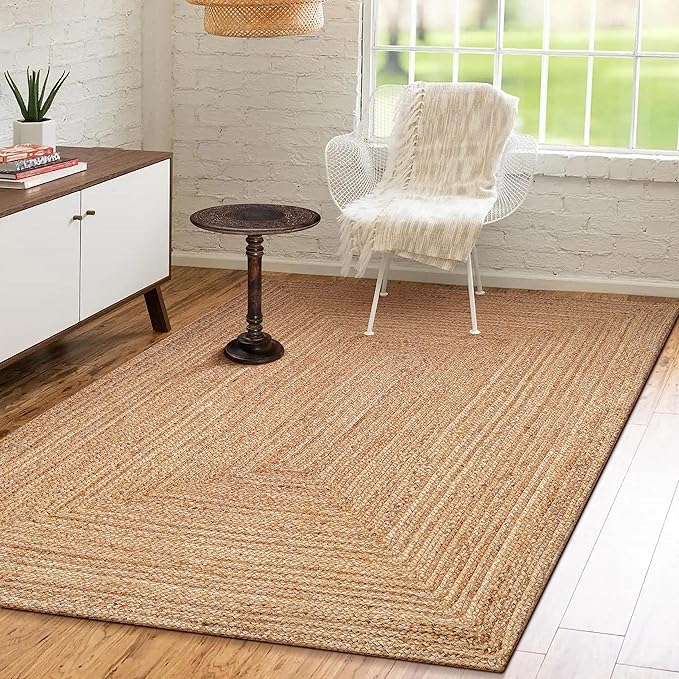 Savi Home Natural Jute Rug 3x5 Ft – Handwoven Braided Area Rug for Kitchen, Living Room & Bedroom – Eco-Friendly, Durable, Washable Woven Floor Mat – 36x60 Inch Rustic Farmhouse Décor