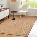 Savi Home Natural Jute Rug 3x5 Ft – Handwoven Braided Area Rug for Kitchen, Living Room & Bedroom – Eco-Friendly, Durable, Washable Woven Floor Mat – 36x60 Inch Rustic Farmhouse Décor