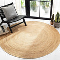 SAFAVIEH Natural Fiber Collection Area Rug - 3' Round, Natural, Handmade Boho Braided Jute, Ideal for High Traffic Areas in Living Room, Bedroom (NFB310A)