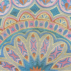 Mandala Life ART Moroccan Large Floor Pillow Cover with Tassels and Ponpon Bedroom Décor Round Pouf Ottoman Boho Chic Seating Area Beanbag Footstool Stool Cotton 24x8 Unstuffed