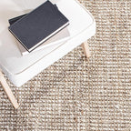 SAFAVIEH Natural Fiber Collection Accent Rug - 3' x 5', Grey & Beige, Handmade Woven Fringe Jute, Ideal for High Traffic Areas in Entryway, Living Room, Bedroom (NF825F)