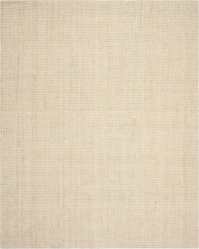 SAFAVIEH Area Rug 8x10 - Natural Fiber Collection - Large - Ivory, Handmade Jute, Farmhouse Style, Ideal for Living Room, Bedroom, Dining Space (NF730A)